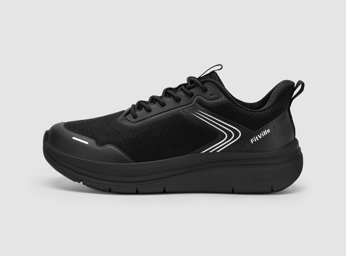 FitVille Men's Cloud Wanderer V23 | Wide Fit Easy-On Walking Shoes
