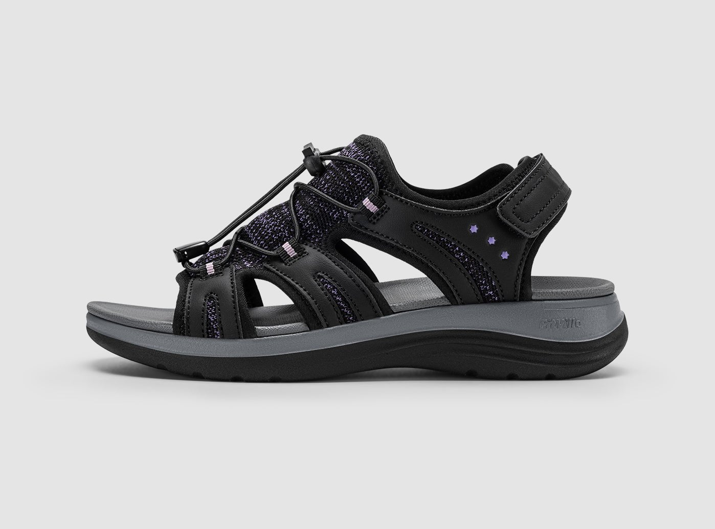 FitVille Women's FlexiWalk Sandal V7 | Wide Fit Arch Support Knit