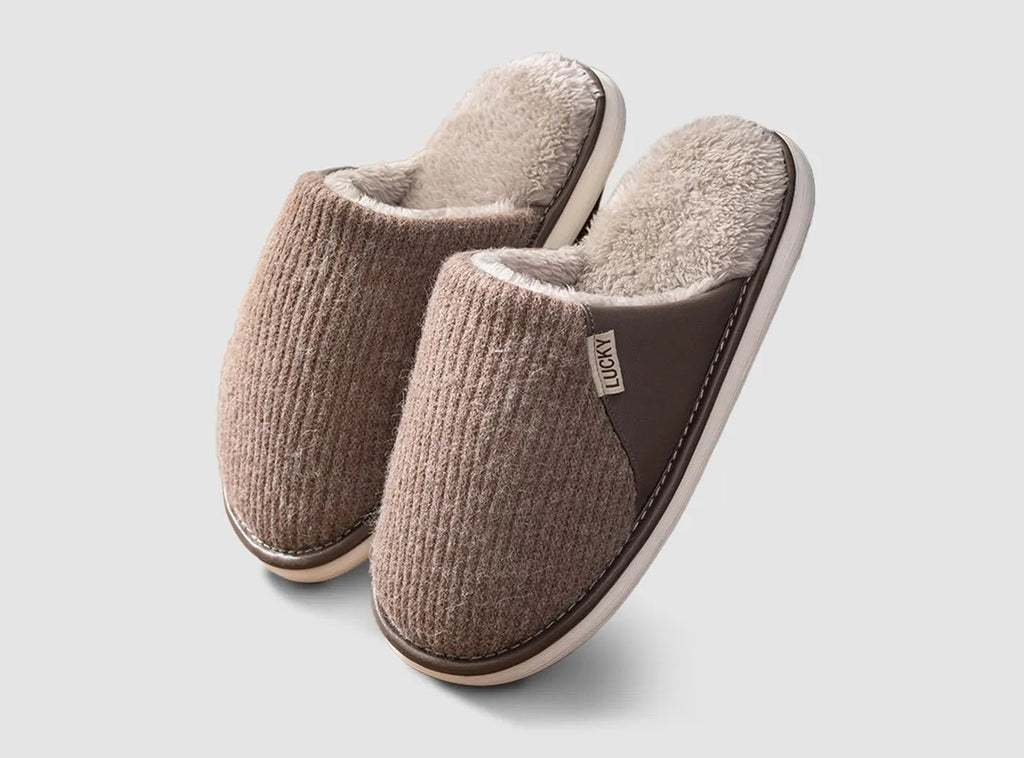 FitVille Men's Cozy Winter Fleece Slippers - 4