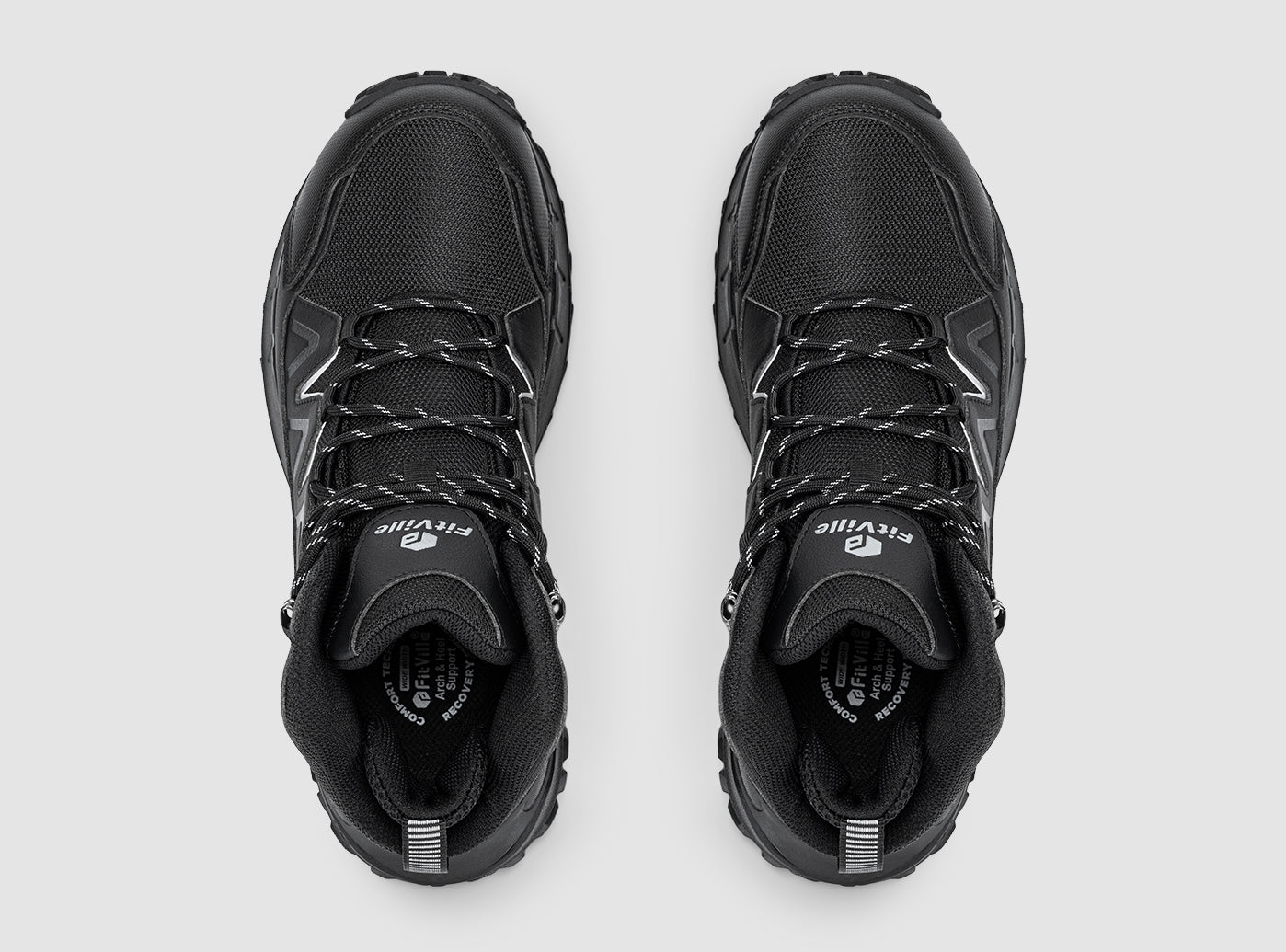 tdfブラック38 FitVille Men's Exova Hiking Boots V1 | Wide Fit Water-Resistant