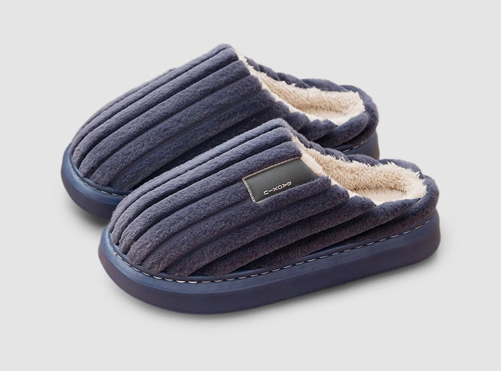 FitVille Men's Plush Cotton Slippers - 1