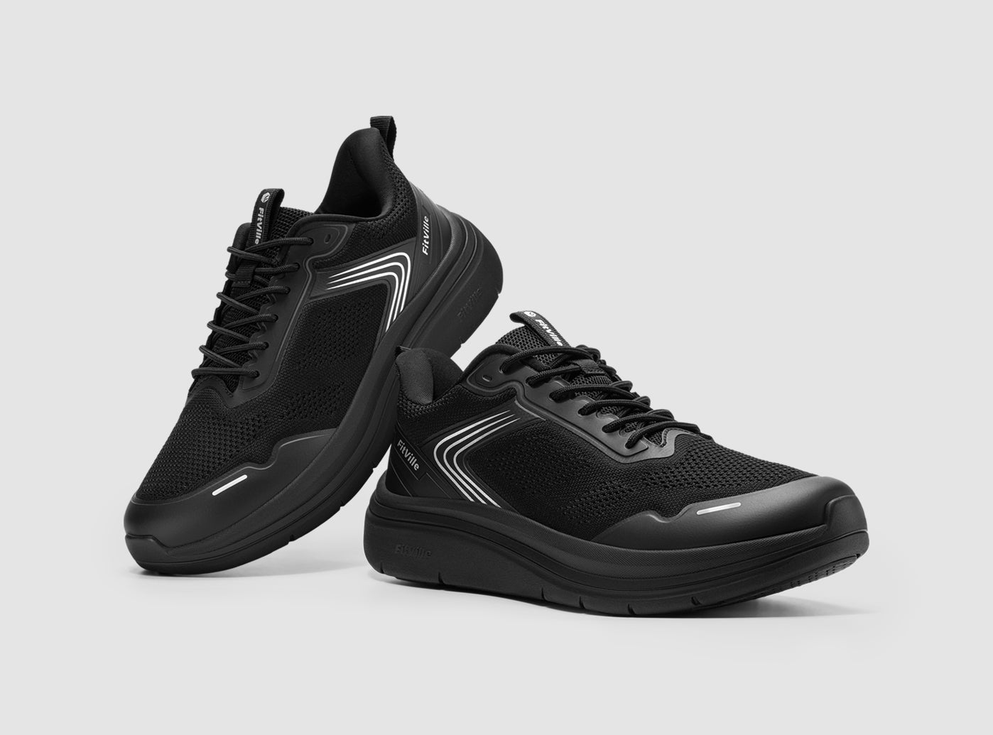 FitVille Men's Cloud Wanderer V23 | Wide Fit Easy-On Walking Shoes
