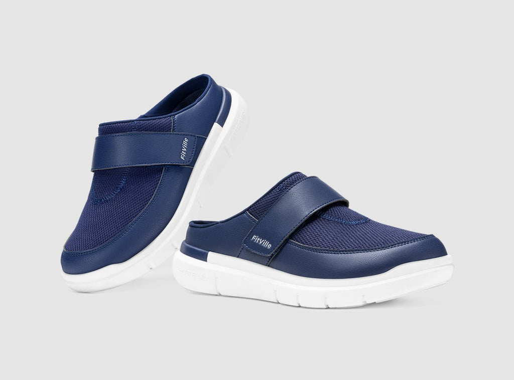 FitVille Men's EasyTop Diabetic Slipper V1 - 18