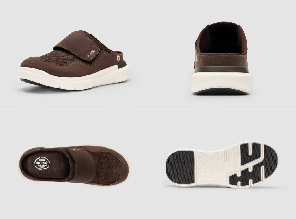 FitVille Men's EasyTop Diabetic Slipper V3 - 31