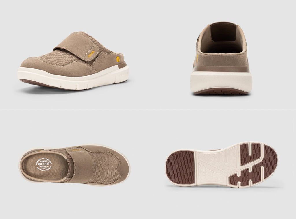 FitVille Men's EasyTop Diabetic Slipper V3 - 23