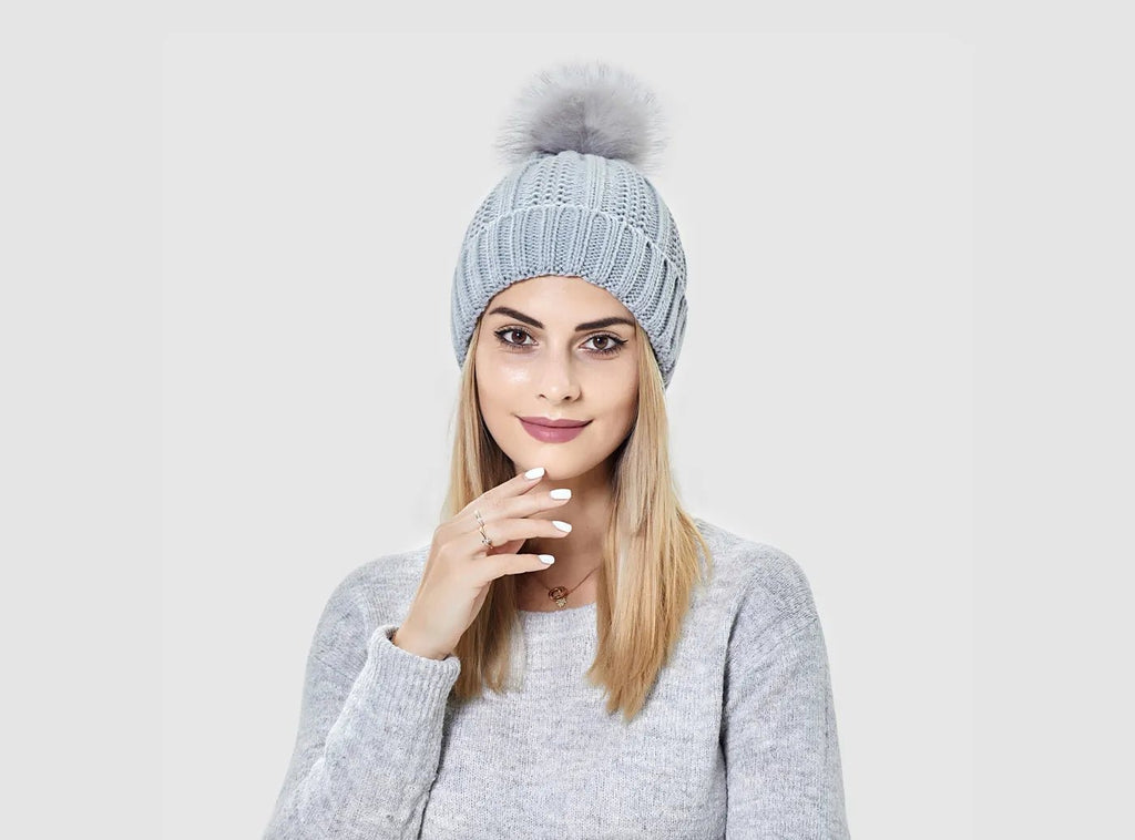 FitVille Women's Pom - Pom Knit Beanie - 2