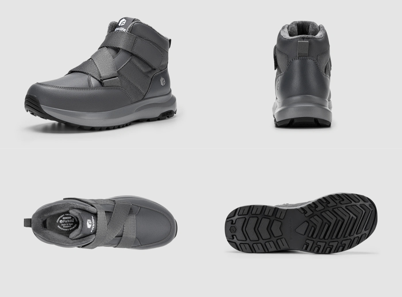 FitVille Men's CozyCore V16 – Supportive Wide Fit Winter Boots