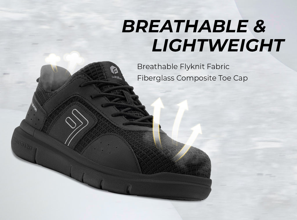 FitVille Men's TitanToe Composite Toe Slip - Resistant Sneaker V1 - 5