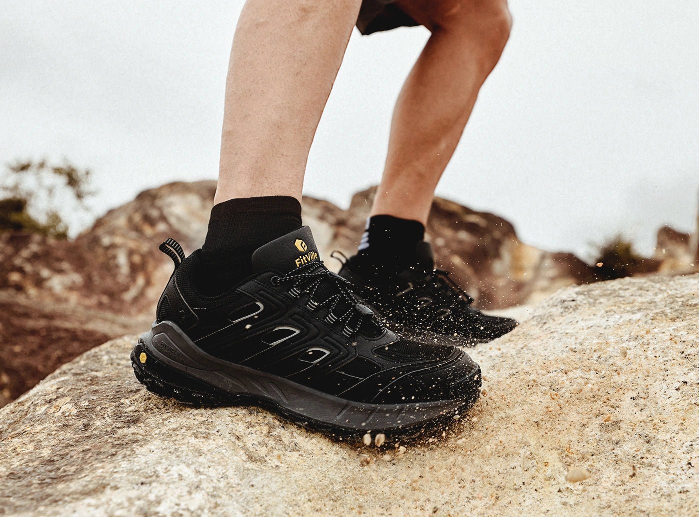 FitVille Men's Exova Low Cut Hiking Shoes V1 | Wide Fit Water
