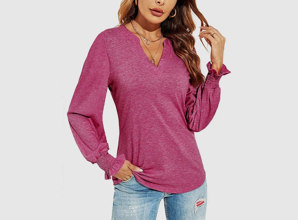 FitVille Women's V - Neck Loose - Fit Top - 3