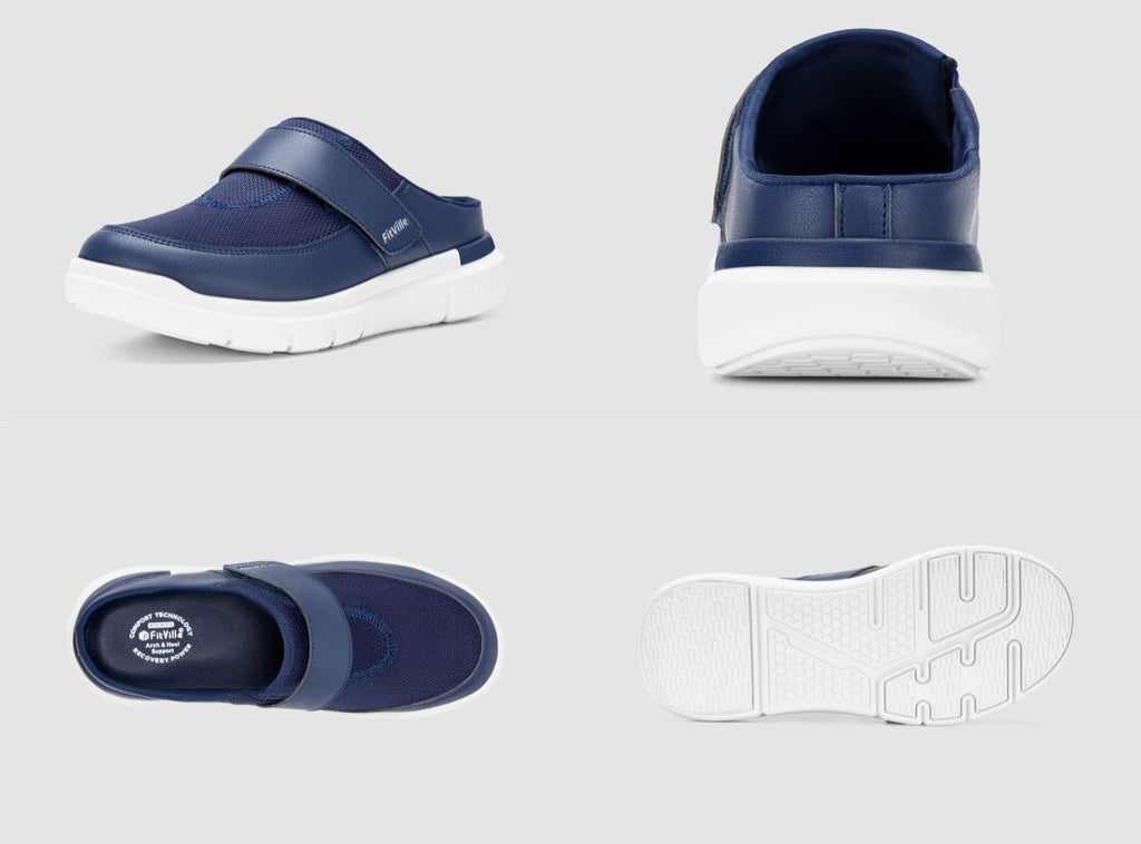 FitVille Men's EasyTop Diabetic Slipper V1 - 17