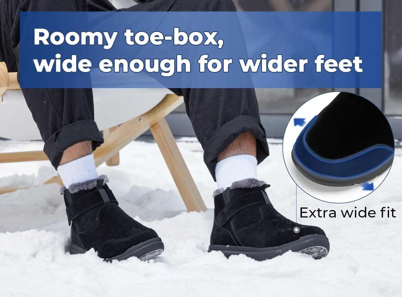Adjustable Men's wide Winter CozyCore Boots V1 | FitVille