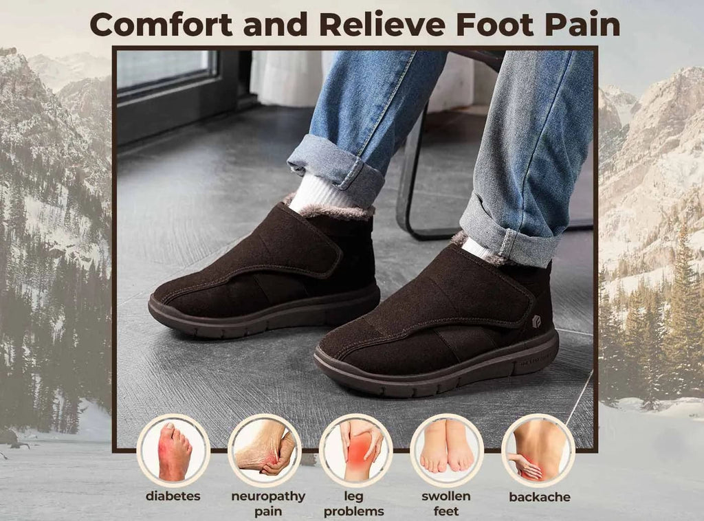 FitVille Men's EasyTop Diabetic Winter Boots V1 - 15