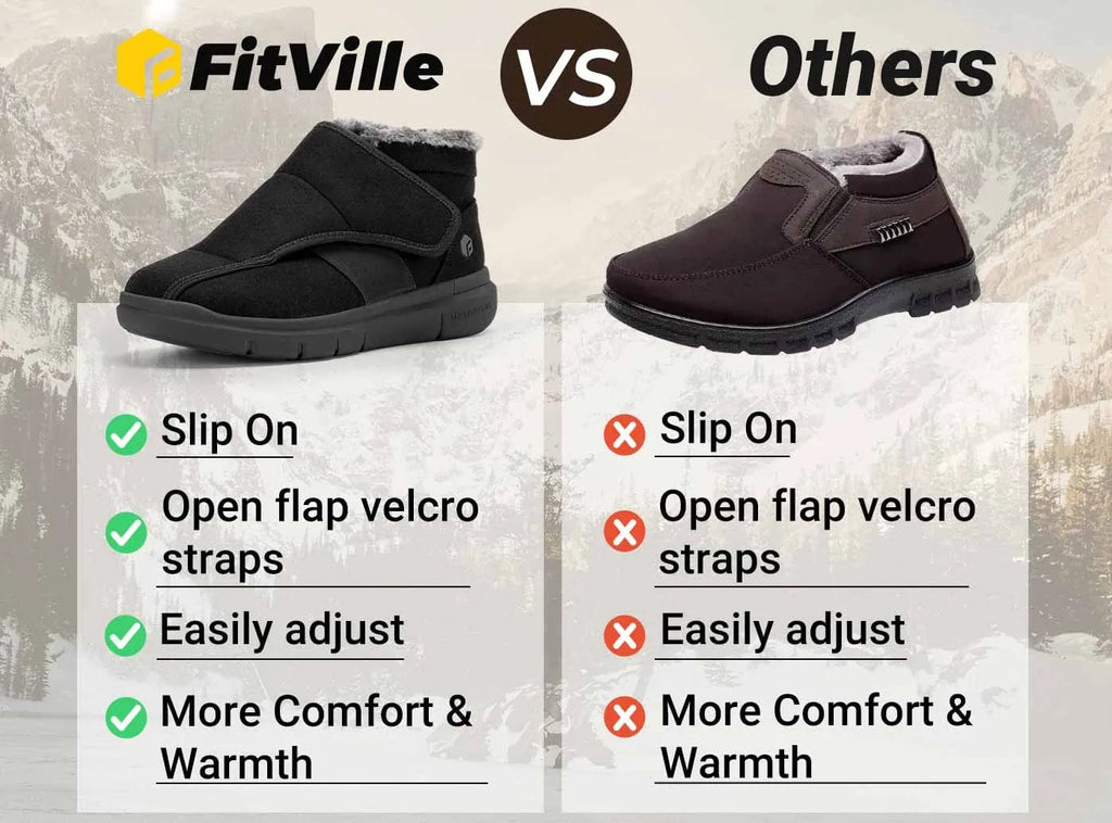FitVille Men's EasyTop Diabetic Winter Boots V1 - 8