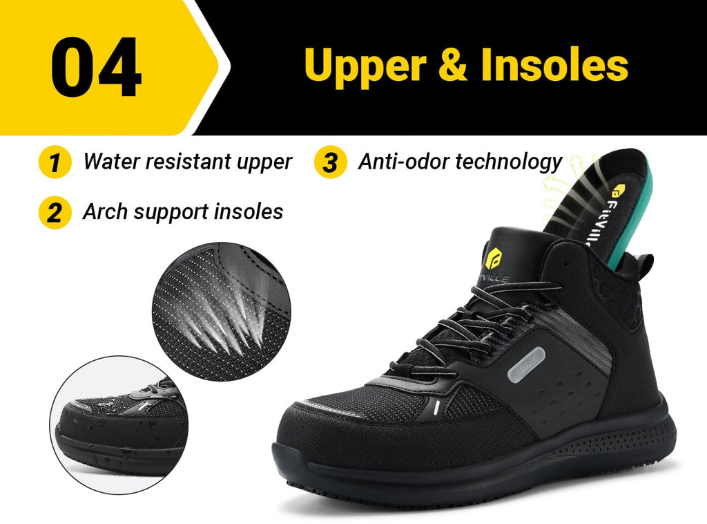 FitVille Men's High - top SteelCore Work Boots V2 - 6