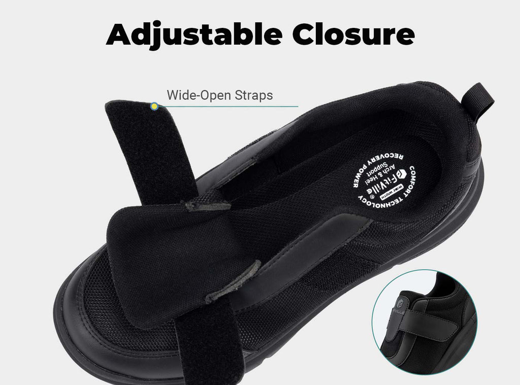 FitVille Men's EasyTop StrapEase Diabetic Shoes V4 - 12