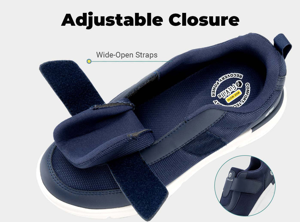 FitVille Men's EasyTop StrapEase Diabetic Shoes V4 - 4