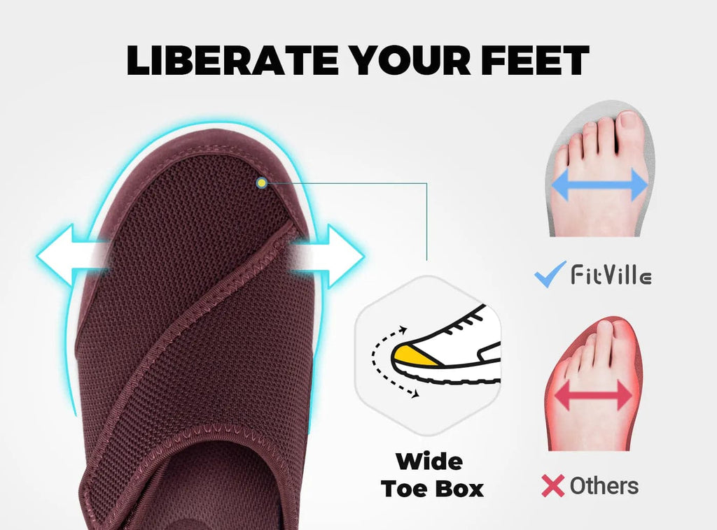 FitVille Women's EasyTop Diabetic Slipper V5 - 17