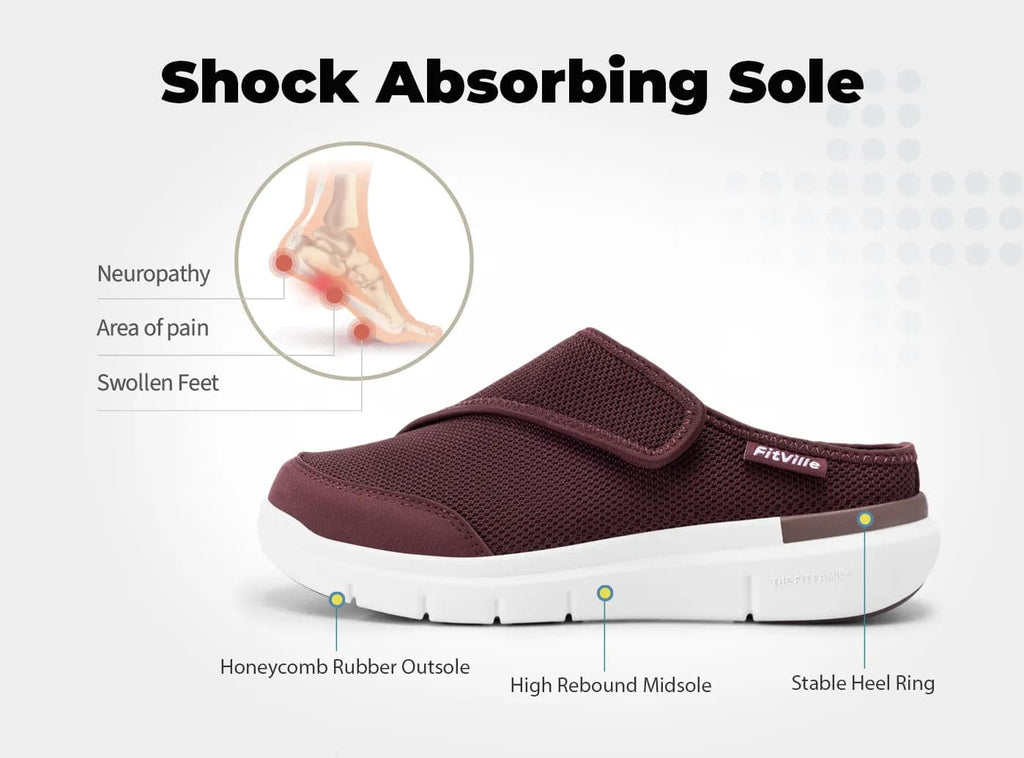 FitVille Women's EasyTop Diabetic Slipper V5 - 12