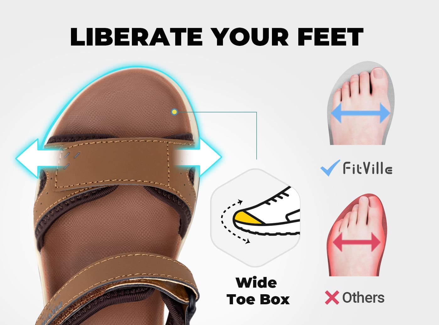 FitVille Women's FlexiWalk Sandals V1 | Arch Support