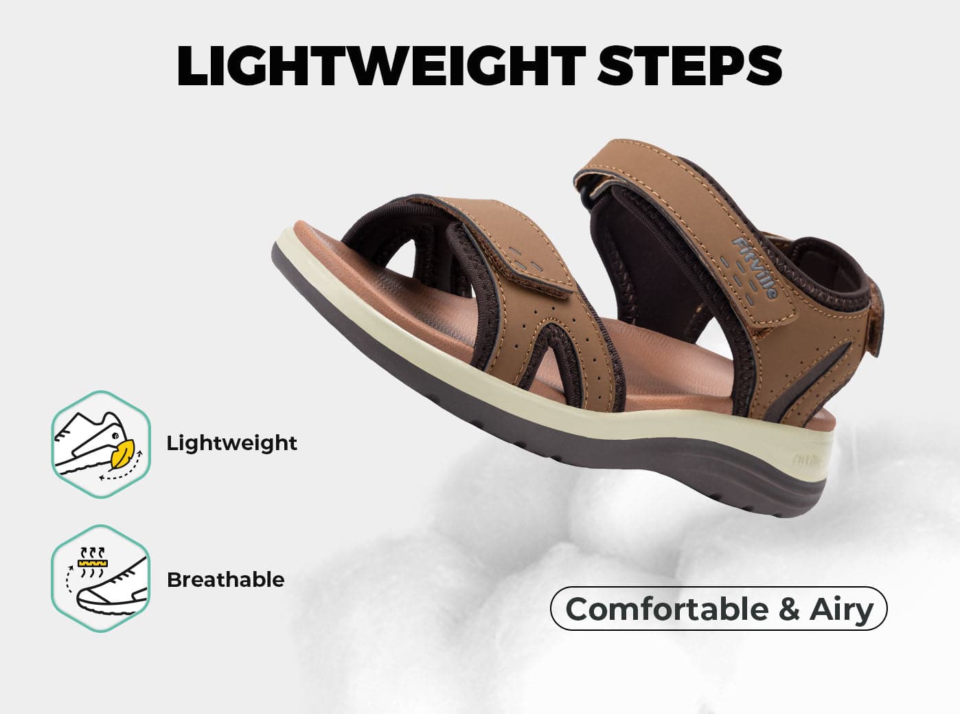 FitVille Women's FlexiWalk Sandals V1 | Arch Support