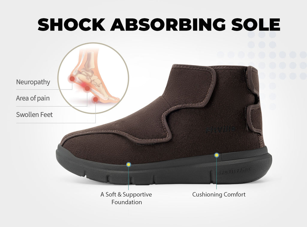 FitVille Men's EasyTop Diabetic Winter Boots V2 - 6