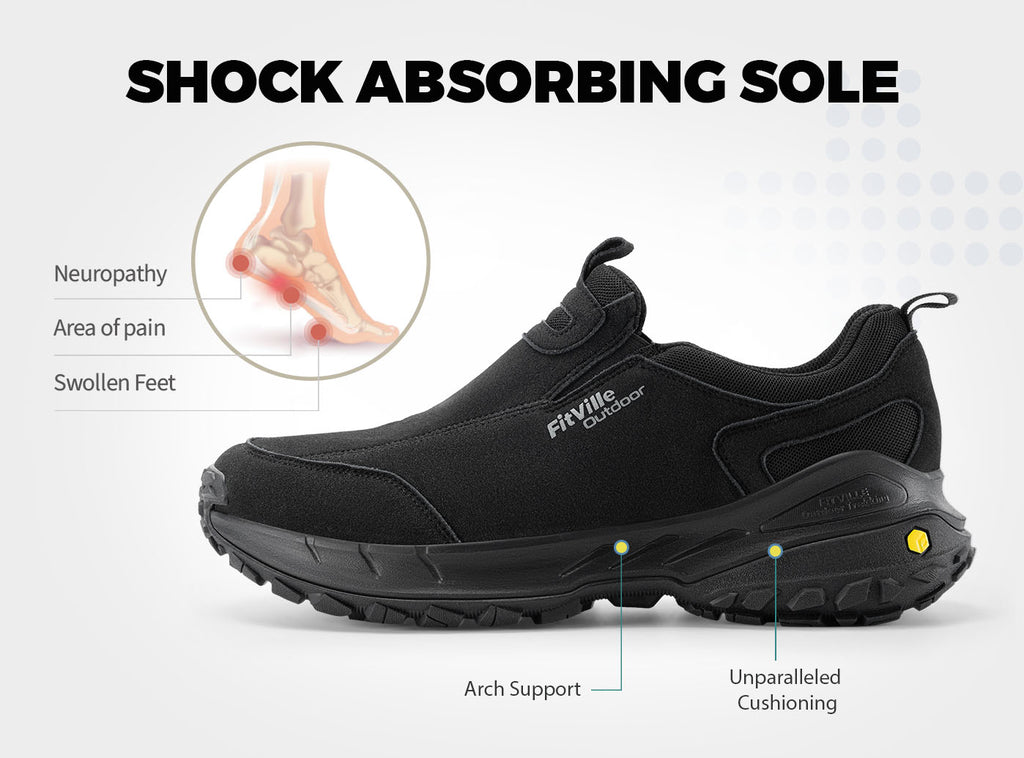 FitVille Men's Low - Top LugMax Outdoor Slip - On V3 - 23