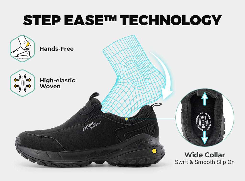 FitVille Men's Low - Top LugMax Outdoor Slip - On V3 - 21