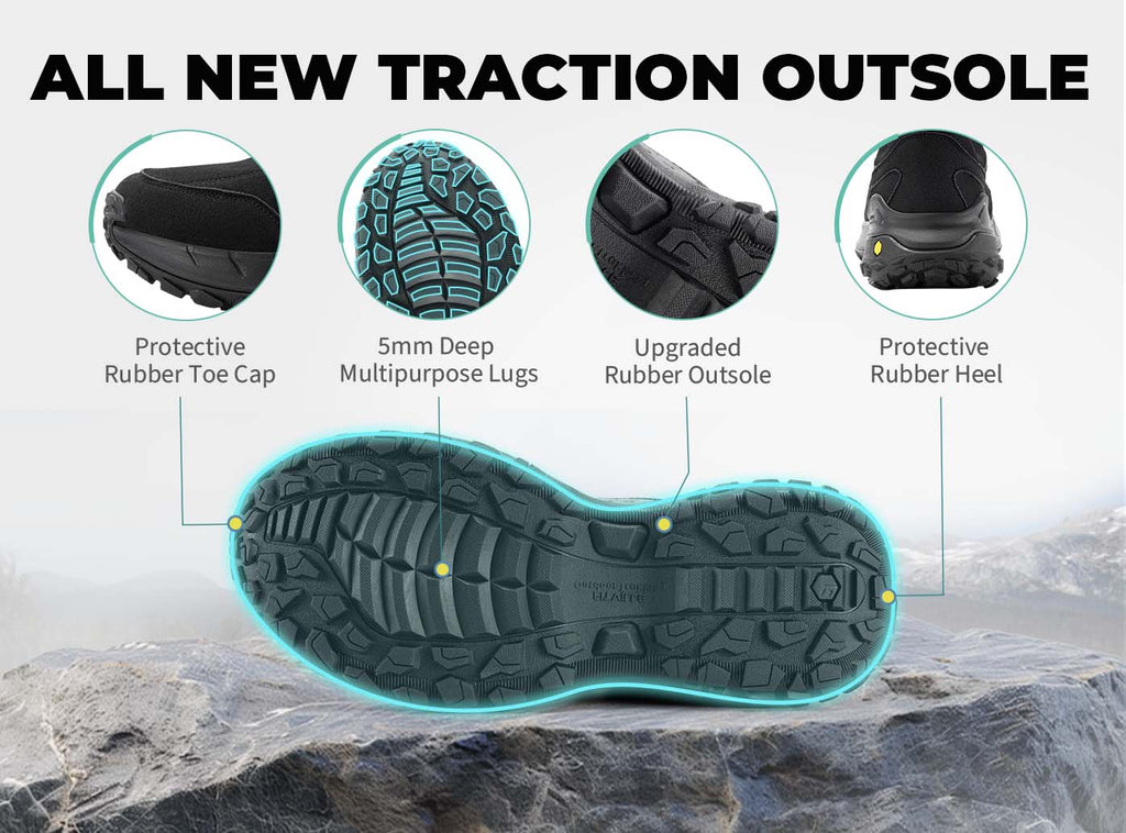 FitVille Men's Low - Top LugMax Outdoor Slip - On V3 - 15