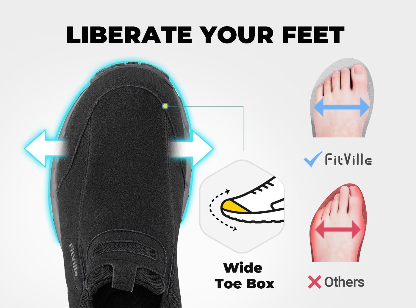 FitVille Low Top LugMax Outdoor Men\'s Slip-On Trekking Walking Shoes Slate Gray Men main image 3