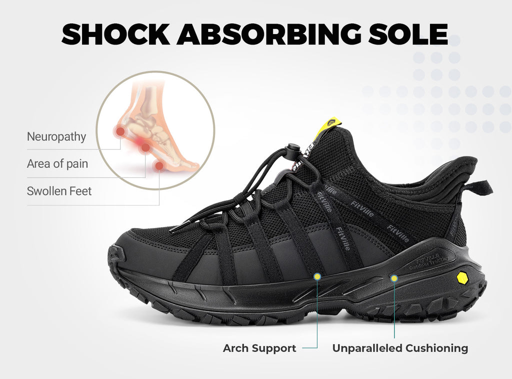 FitVille Men's Low - Top LugMax Hiking Shoes V6 - 6