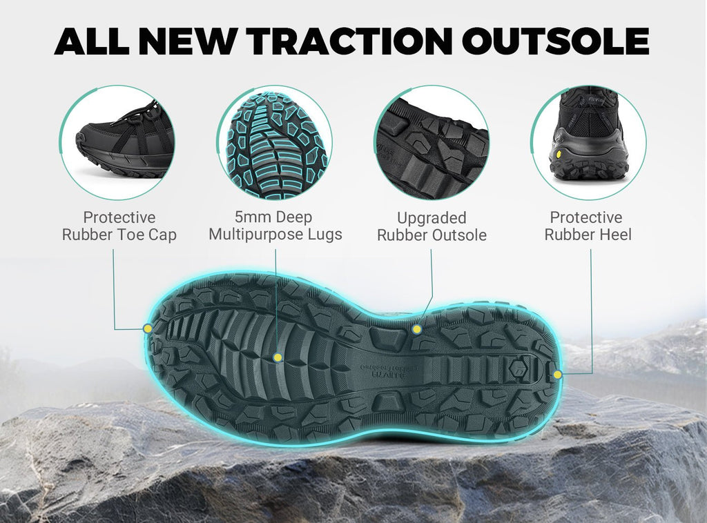 FitVille Men's Low - Top LugMax Hiking Shoes V6 - 9