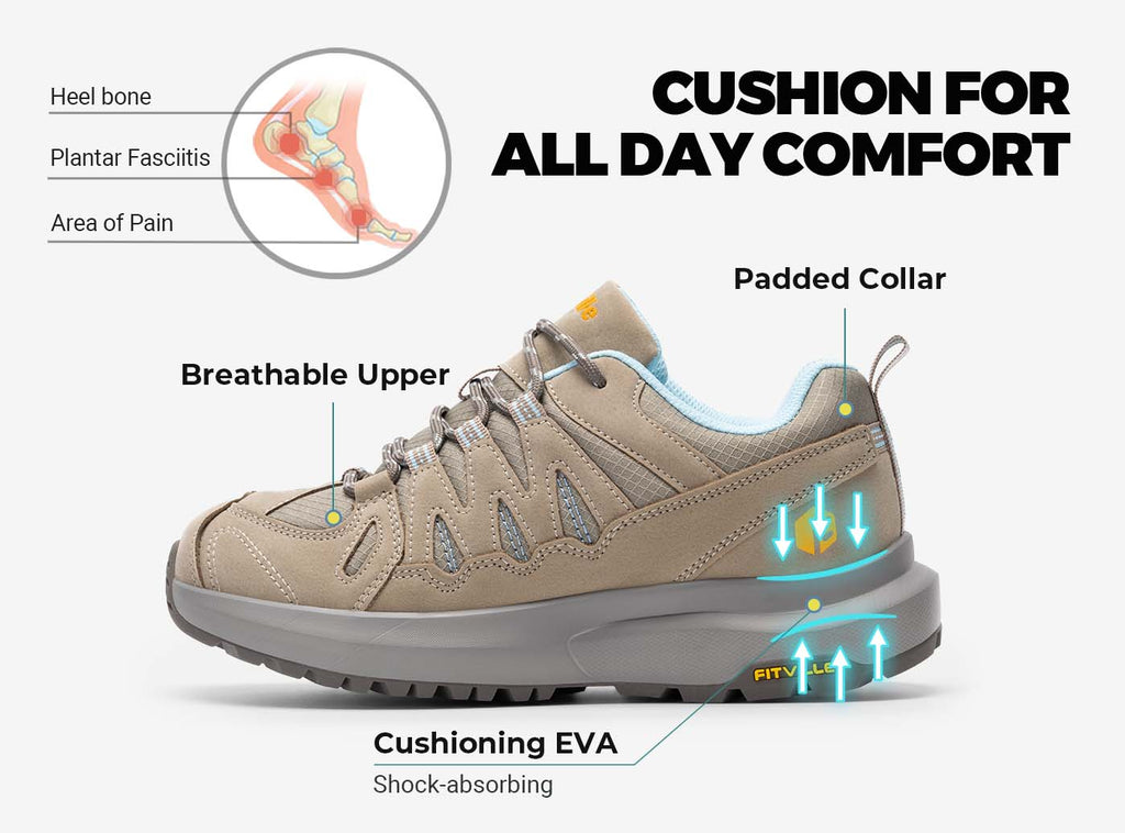 FitVille Women's Low - Top Sturdy Core Hiking Shoes V3 - 11