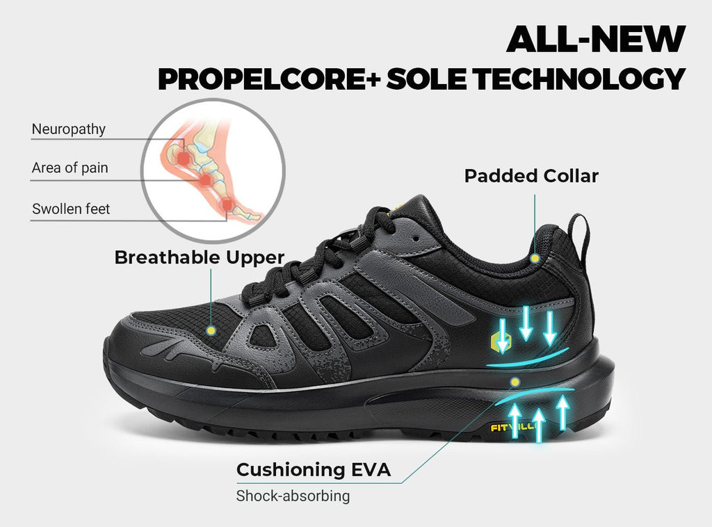 FitVille Men's Low - Top Sturdy Core Hiking Shoes V5 - 22