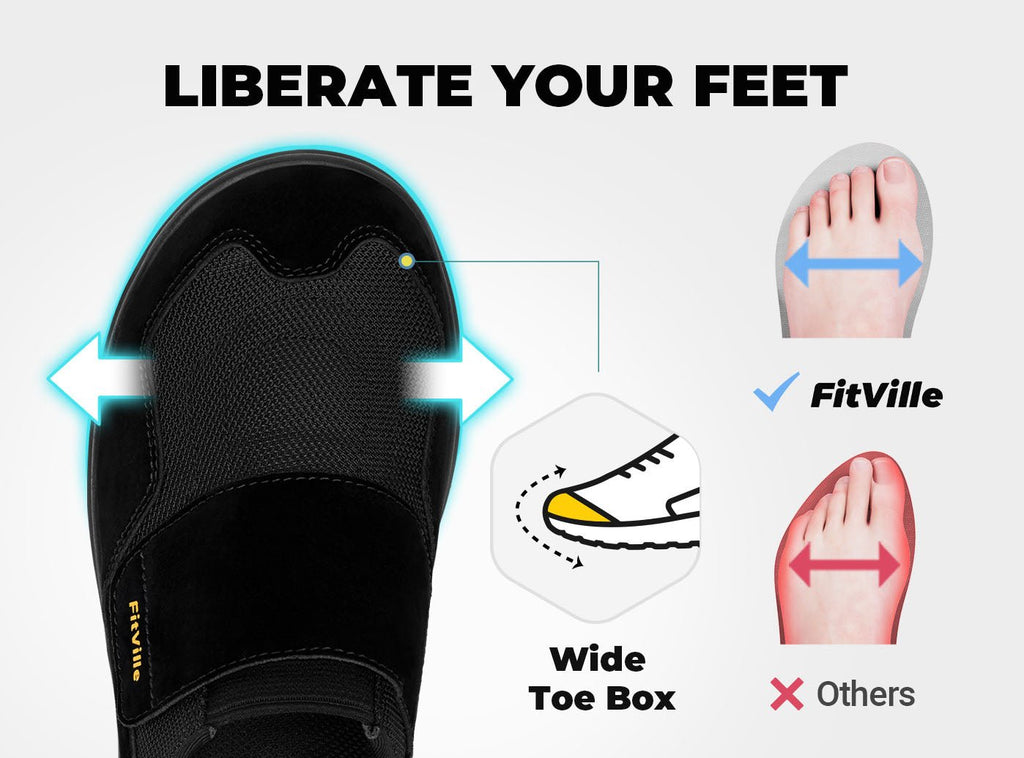 FitVille Men's EasyTop Diabetic Slipper V3 - 26