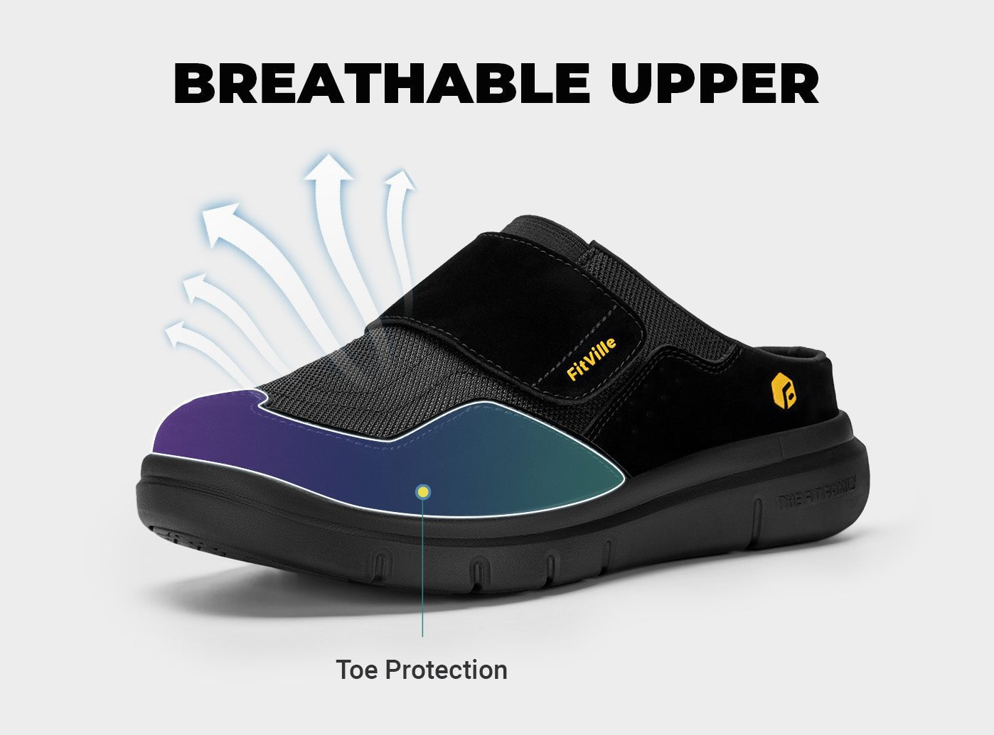 FitVille Men's EasyTop Diabetic Slipper V3| Wide