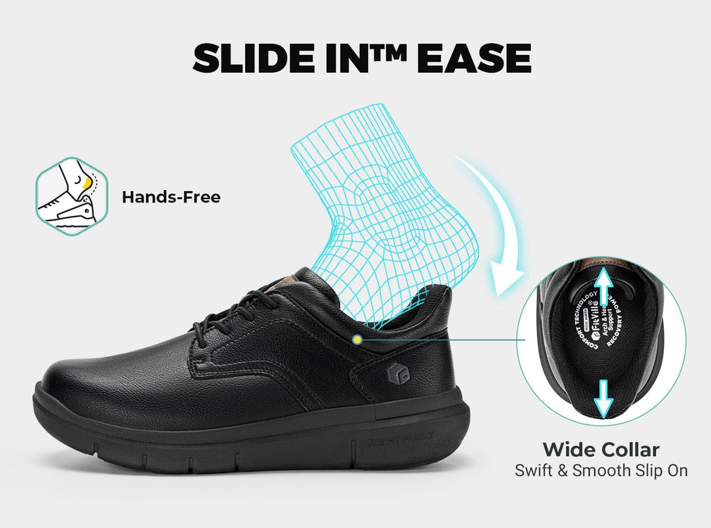 FitVille Men's EasyWalk Slip - On Dress Shoes V2 - 5