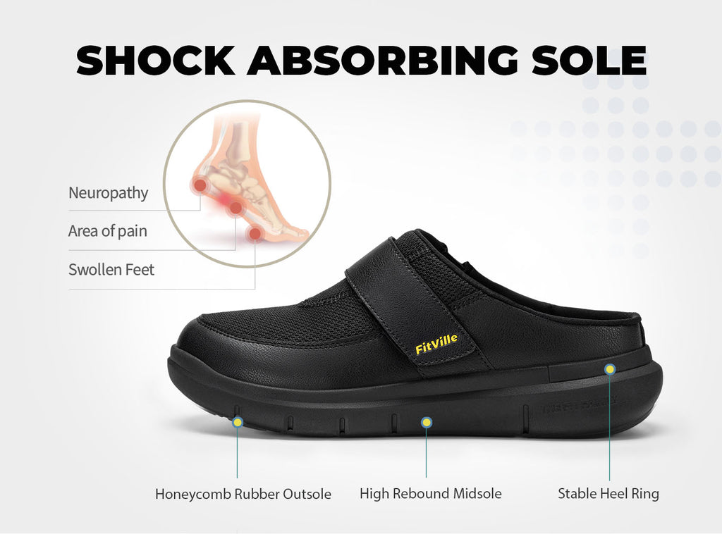 FitVille Men's EasyTop Diabetic Slipper V1 - 22