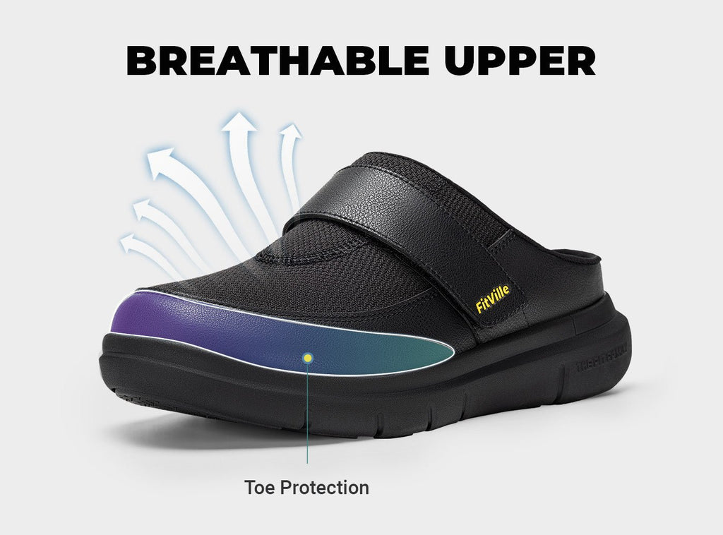 FitVille Men's EasyTop Diabetic Slipper V1 - 16