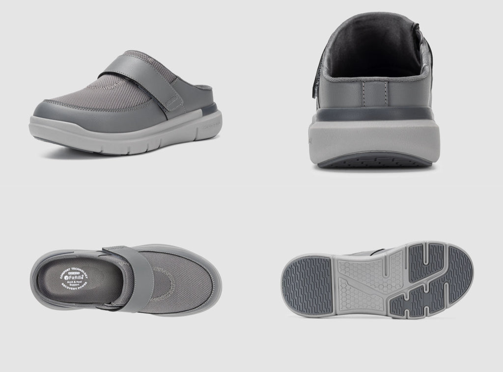 FitVille Men's EasyTop Diabetic Slipper V1 - 26