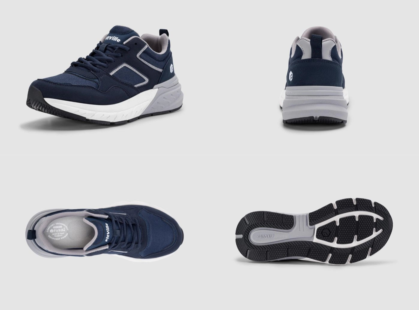FitVille Men's Rebound NEO Walking Shoes V2 | Orthopedic