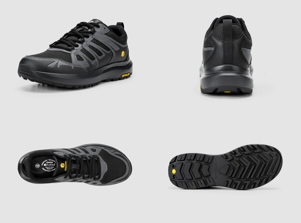 FitVille Men's Low - Top Sturdy Core Hiking Shoes V5 - 17