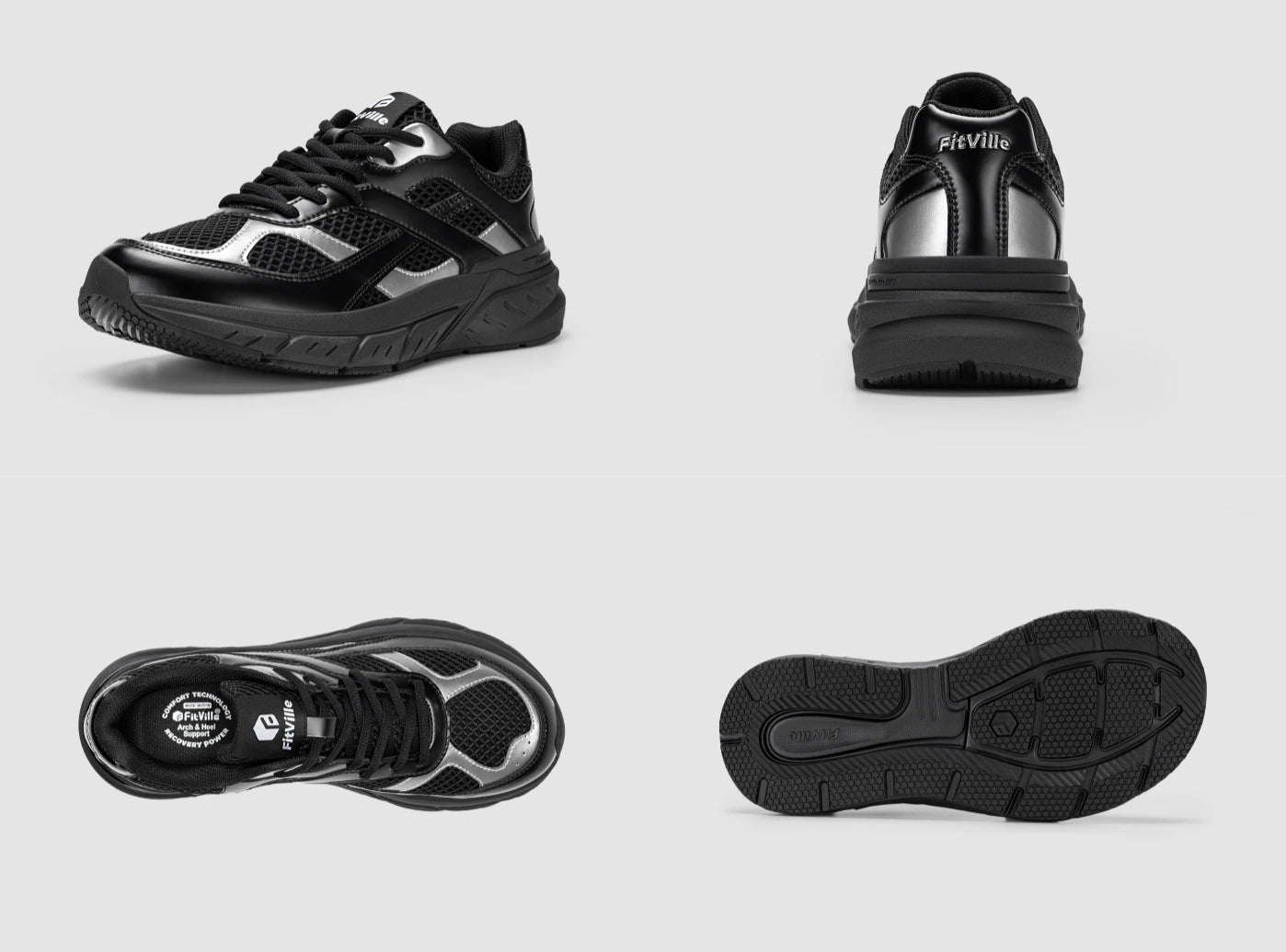 FitVille Men's Rebound NEO Walking Shoes V6 | Orthopedic