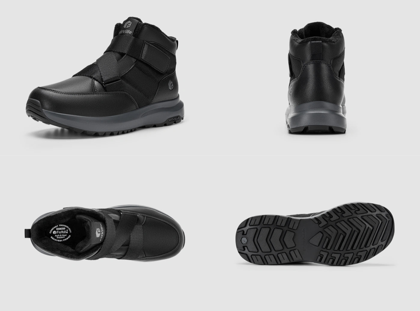 FitVille Men's CozyCore V16 – Supportive Wide Fit Winter Boots