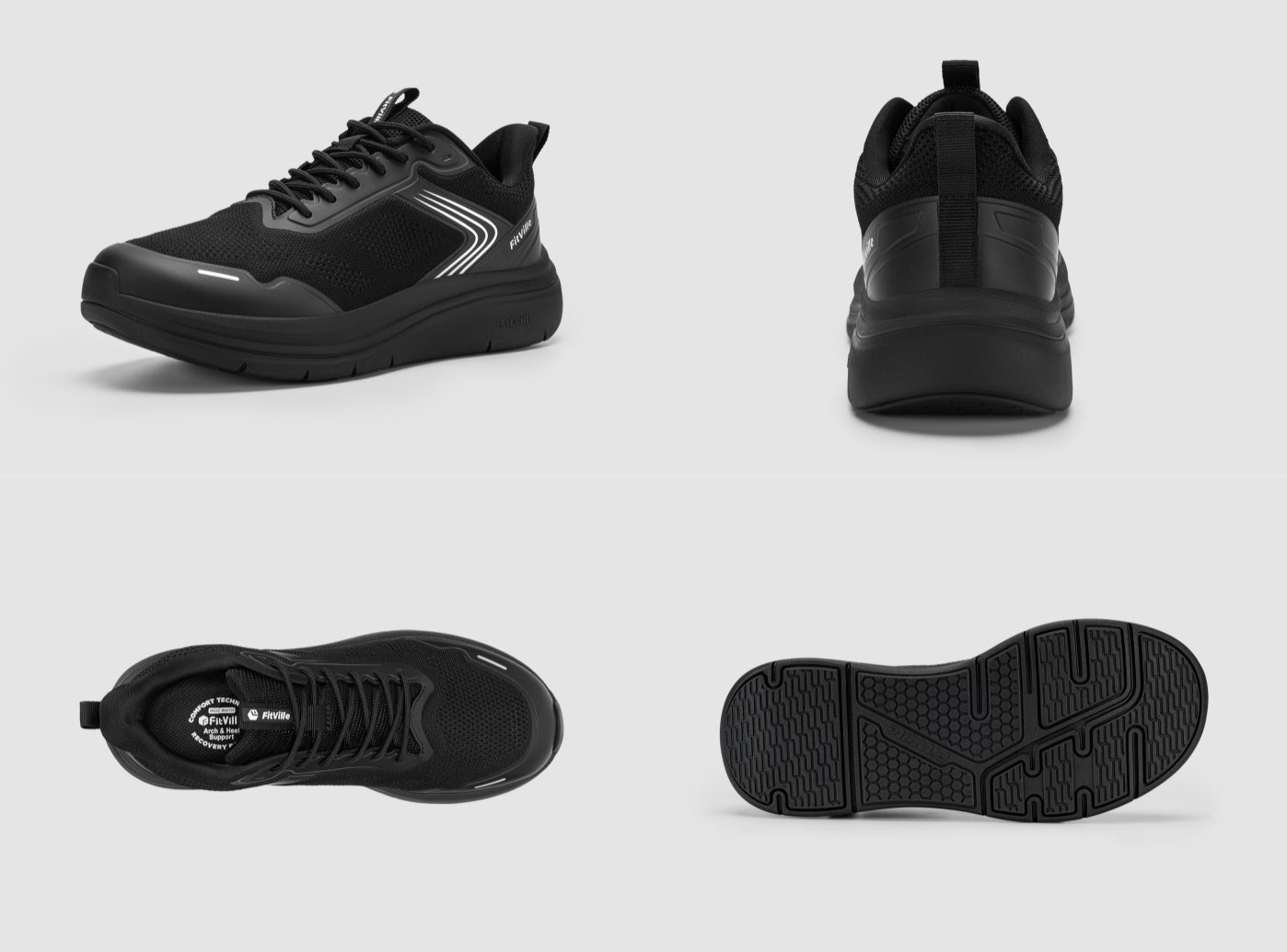 FitVille Men's Cloud Wanderer V23 | Wide Fit Easy-On Walking Shoes