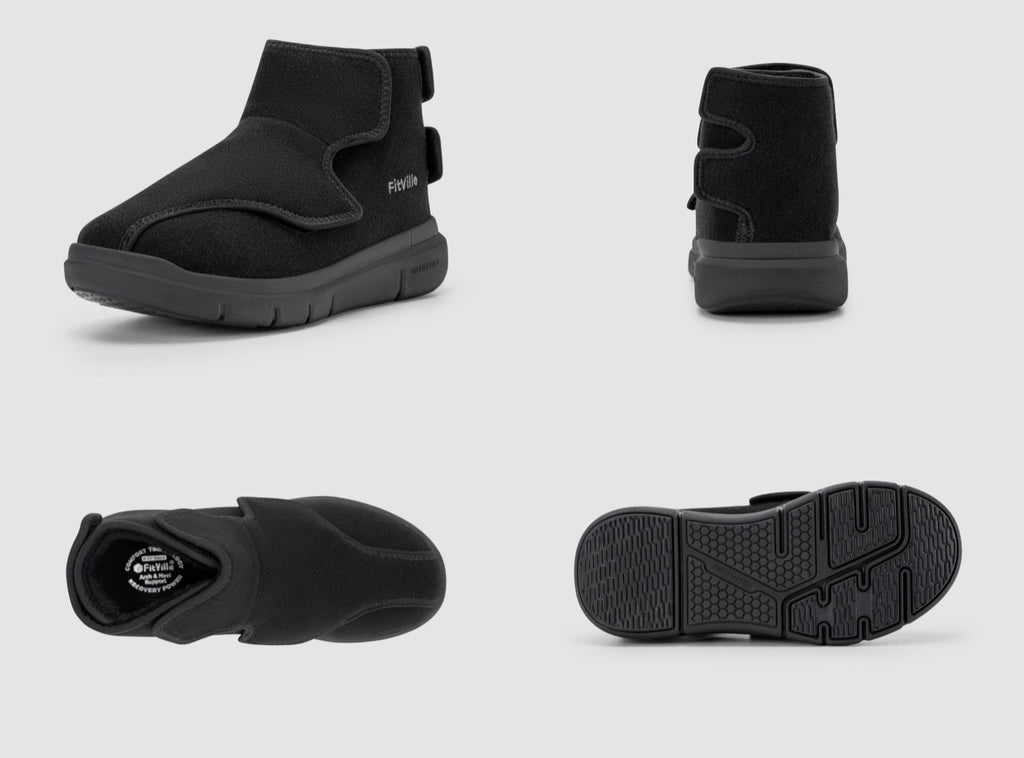 FitVille Men's EasyTop Diabetic Winter Boots V2 - 9