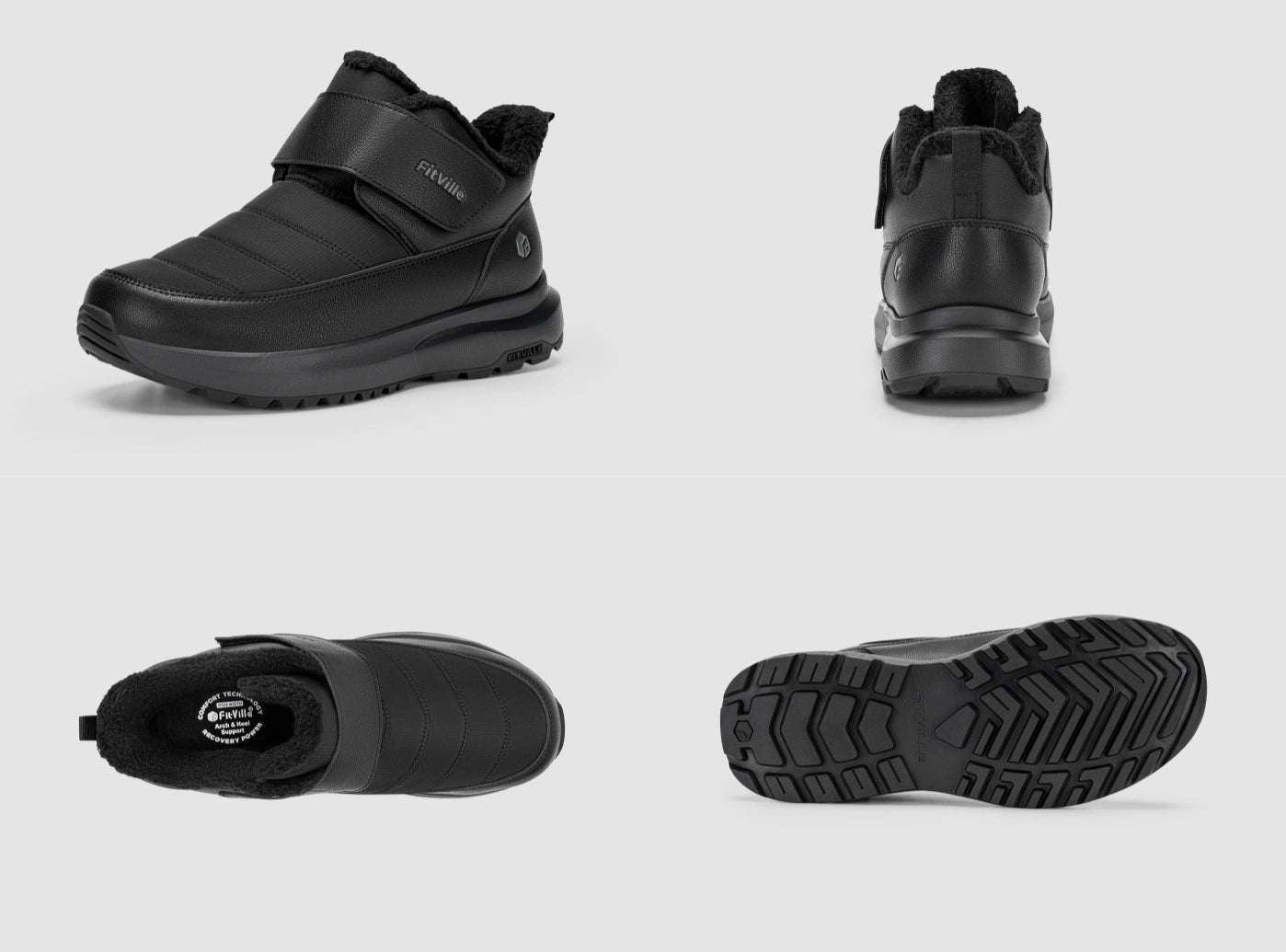 FitVille Men's CozyCore V15 – Arch Support Winter Boots