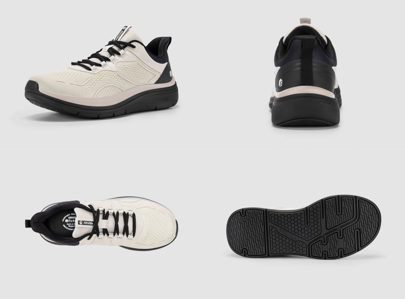 FitVille Men's Cloud Wanderer V24 | Easy-On Wide Fit Walking Shoes