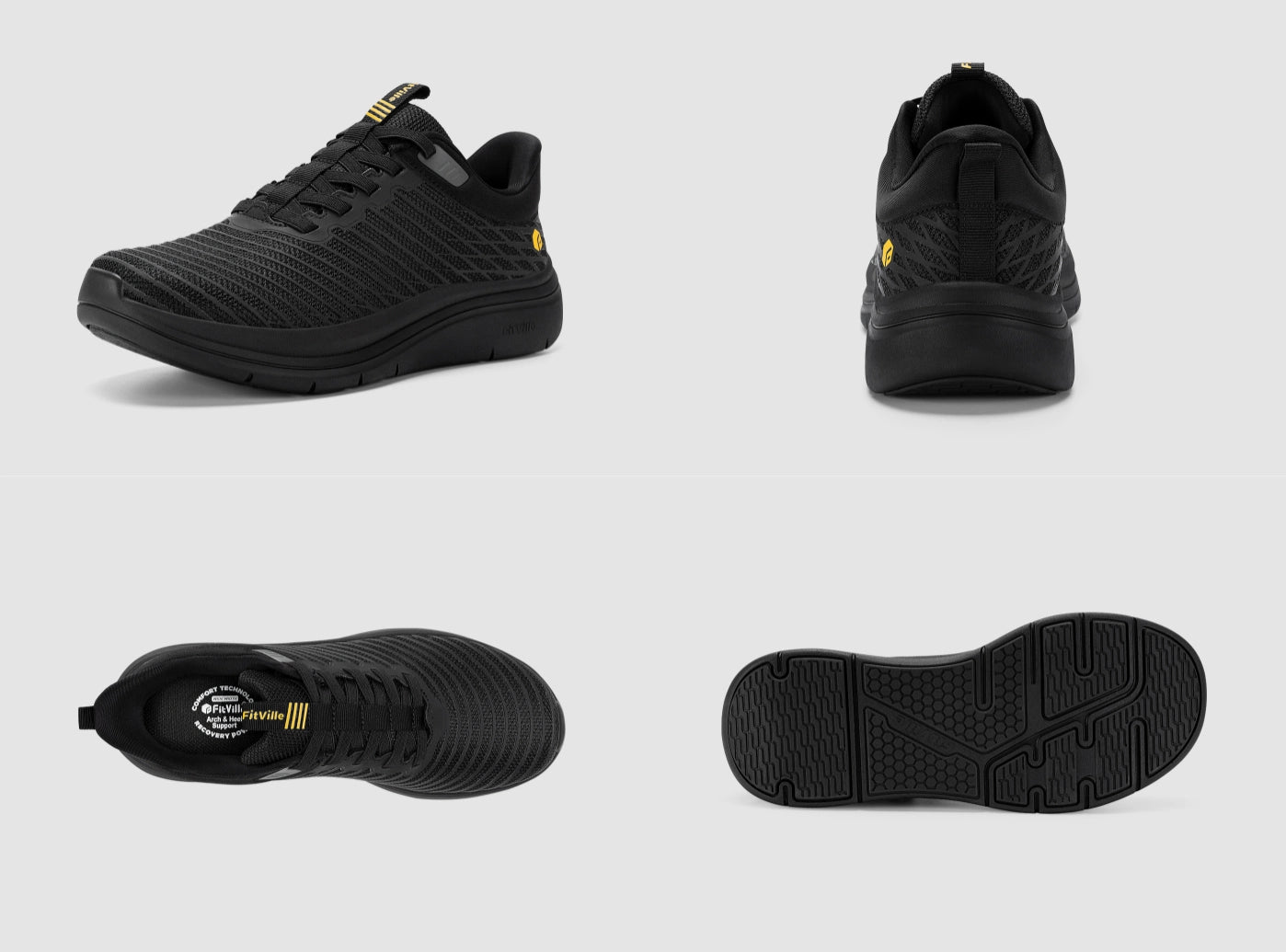 FitVille Men's Cloud Wanderer V21 | Slip-On Wide Fit Walking Shoes