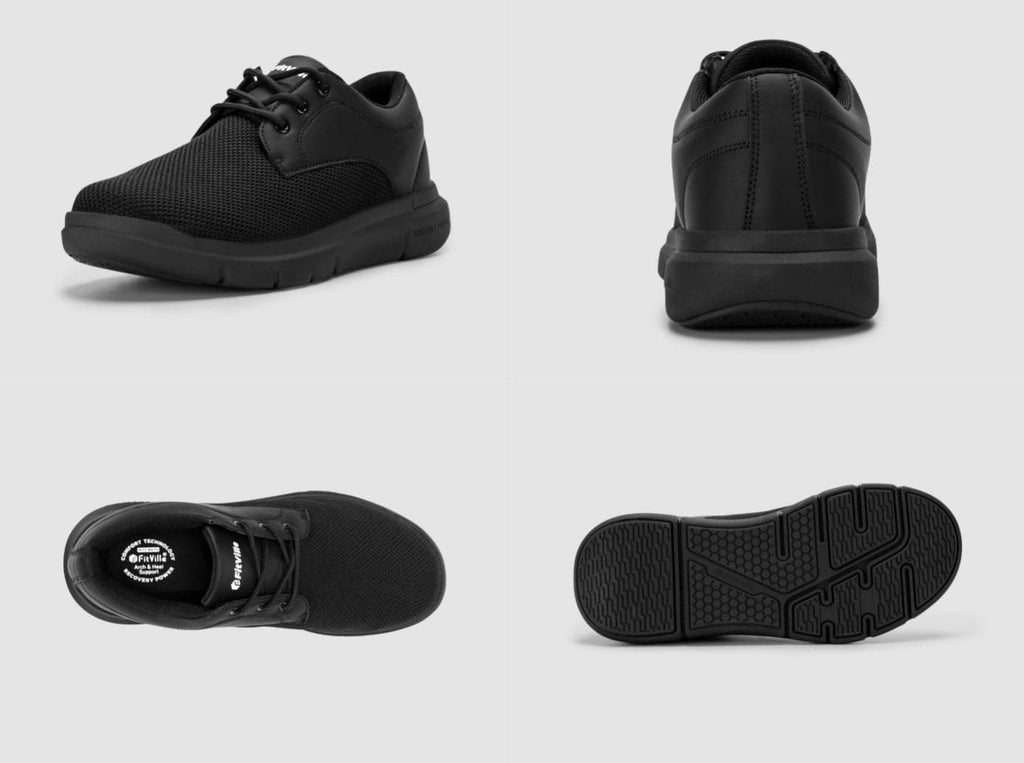 FitVille Men's BriskWalk Deluxe Lace - up Business Casual Sneaker V2 - 15